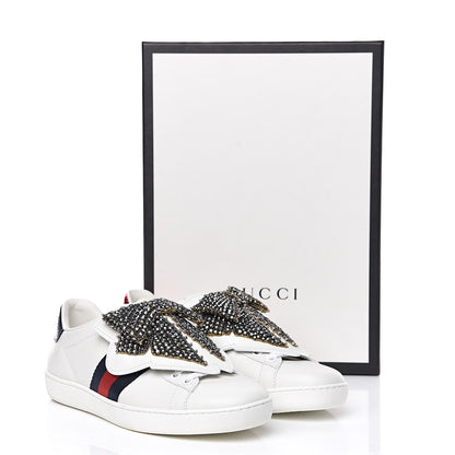Gucci Calfskin Ayers Web Womens Ace Bow Lace Sneakers 36 White 13 of 13
