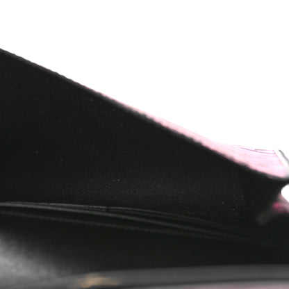 Versace Coated Canvas La Greca Signature Wallet On Chain Black Pink 5 of 8