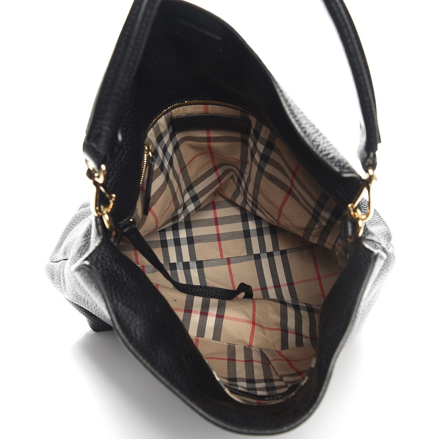 Burberry Grainy Calfskin Medium Cale Hobo Black 5 of 12