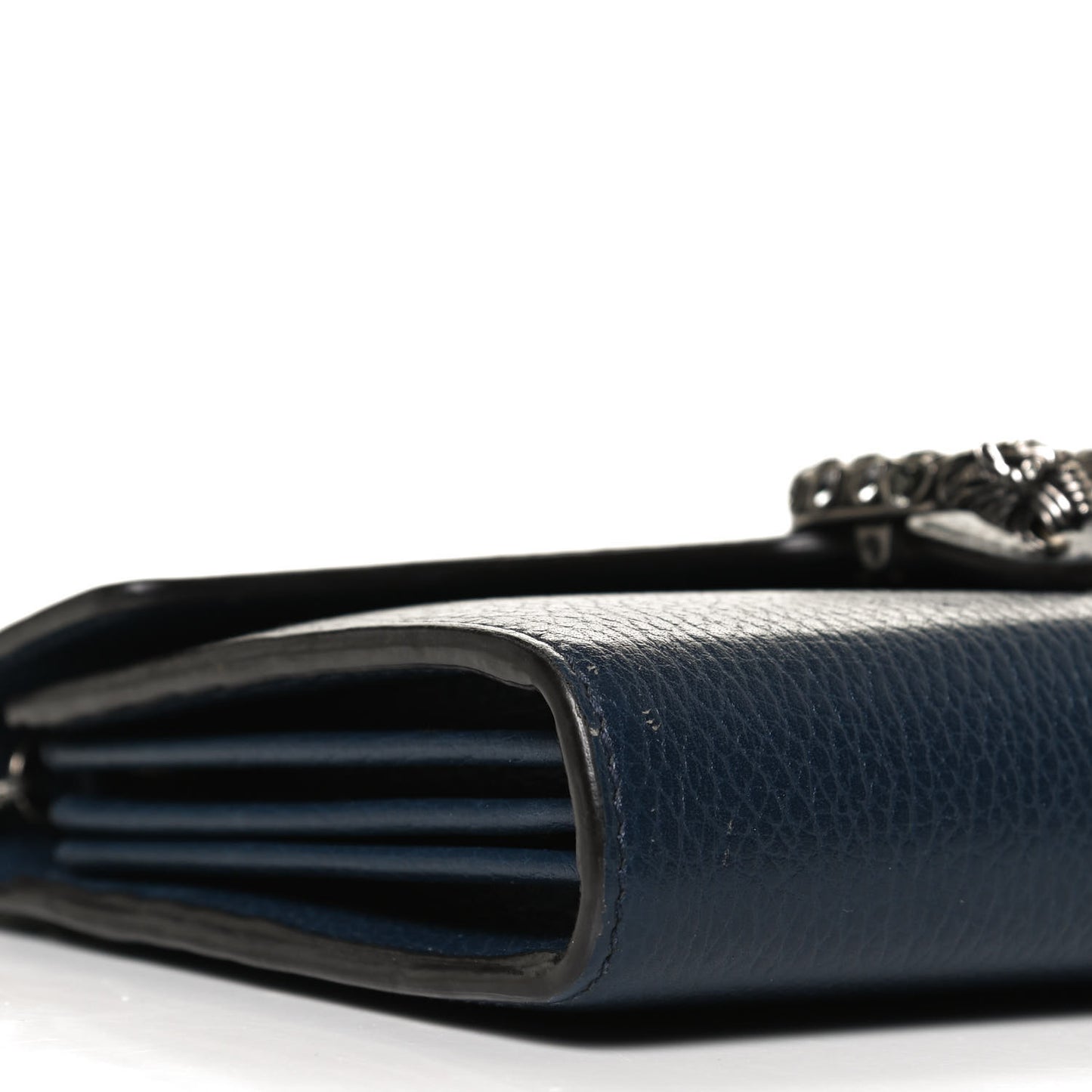 Dollar Calfskin Crystal Mini Dionysus Chain Wallet Blue Agata Black Diamond
