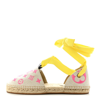 Louis Vuitton Canvas Monogram Starboard Espadrille Flats 39 Rose Pop 1 of 7