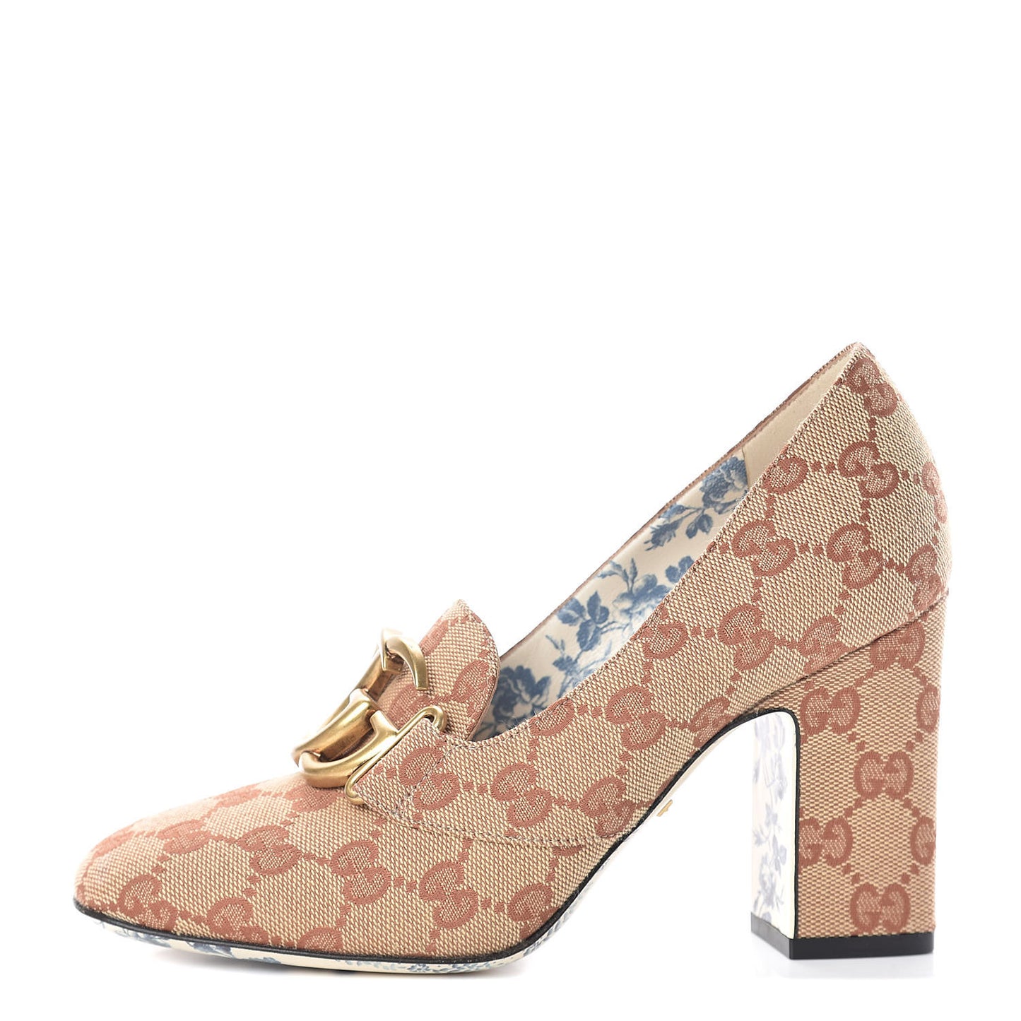 Monogram GG Victoire 95mm Loafer Pumps 36 Beige Ruggine