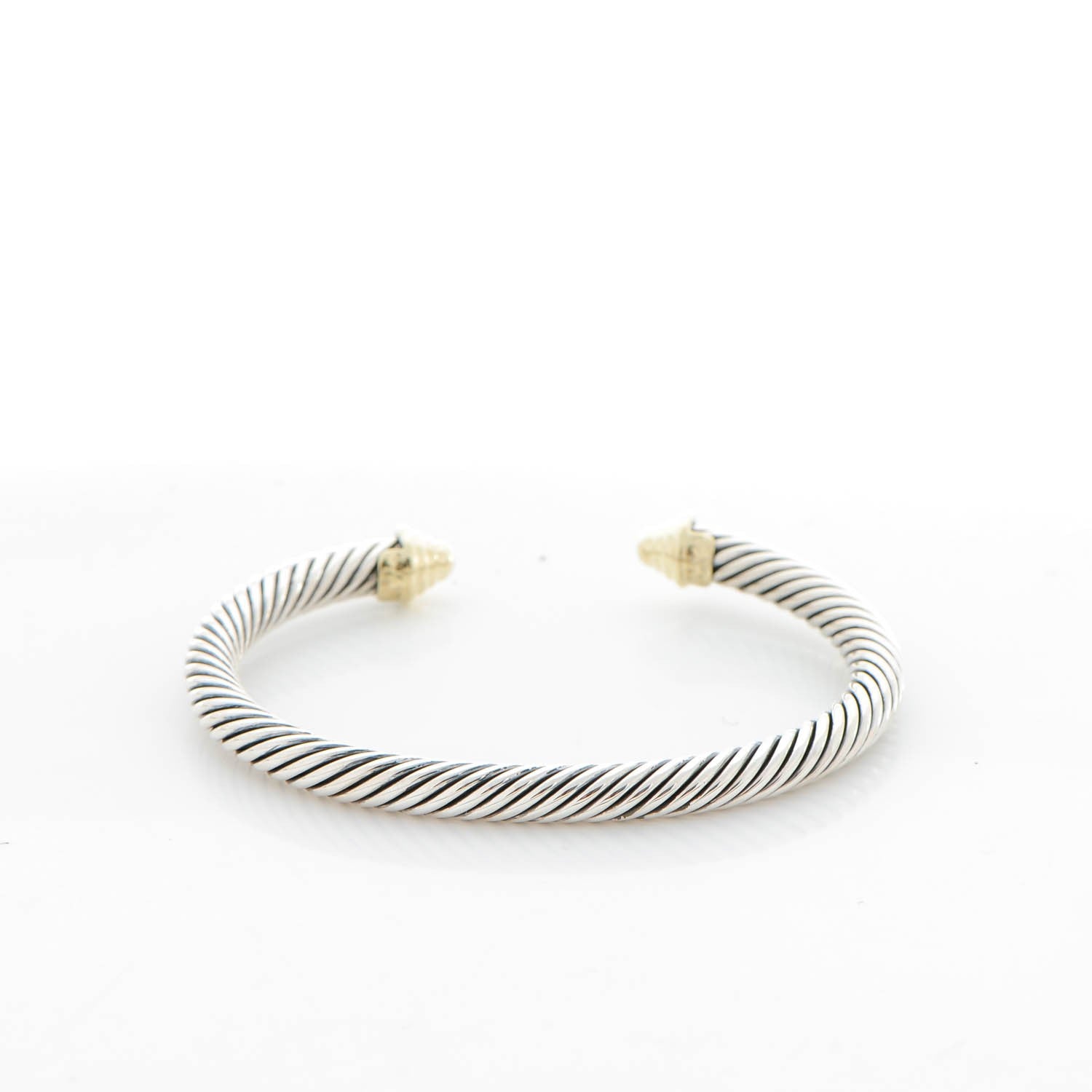 David Yurman Sterling Silver 14K Yellow Gold 5mm Cable Classics Bracelet 3 of 5