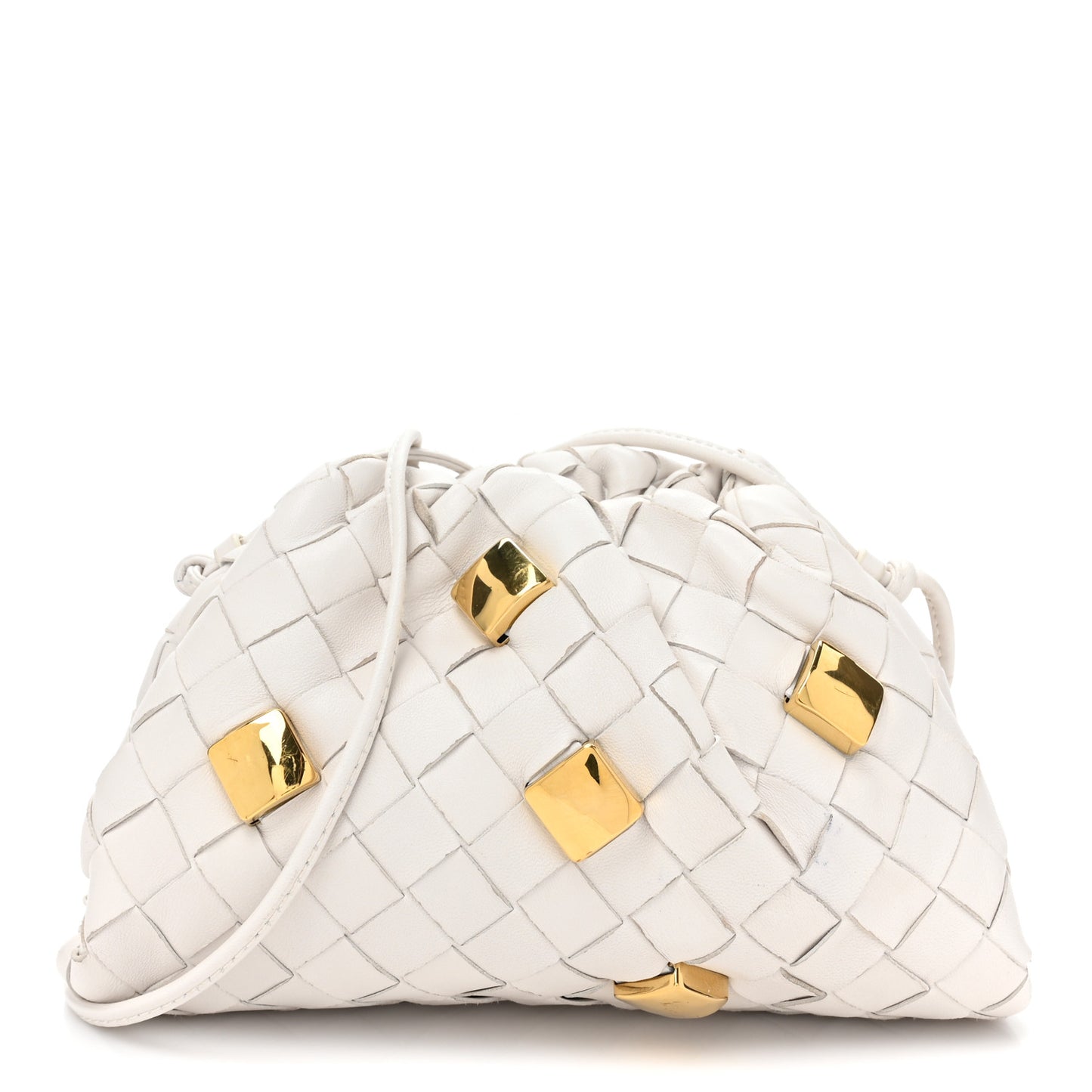 Nappa Intrecciato Studded The Mini Pouch Chalk