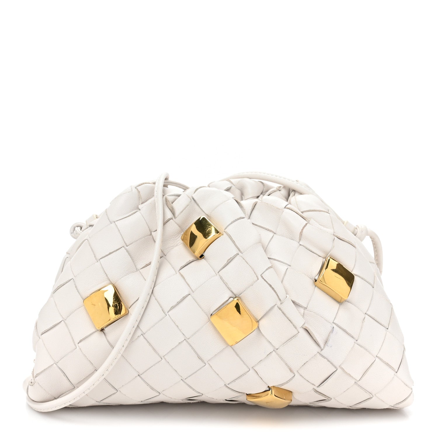 Bottega Veneta Nappa Intrecciato Studded The Mini Pouch Chalk 1 of 10
