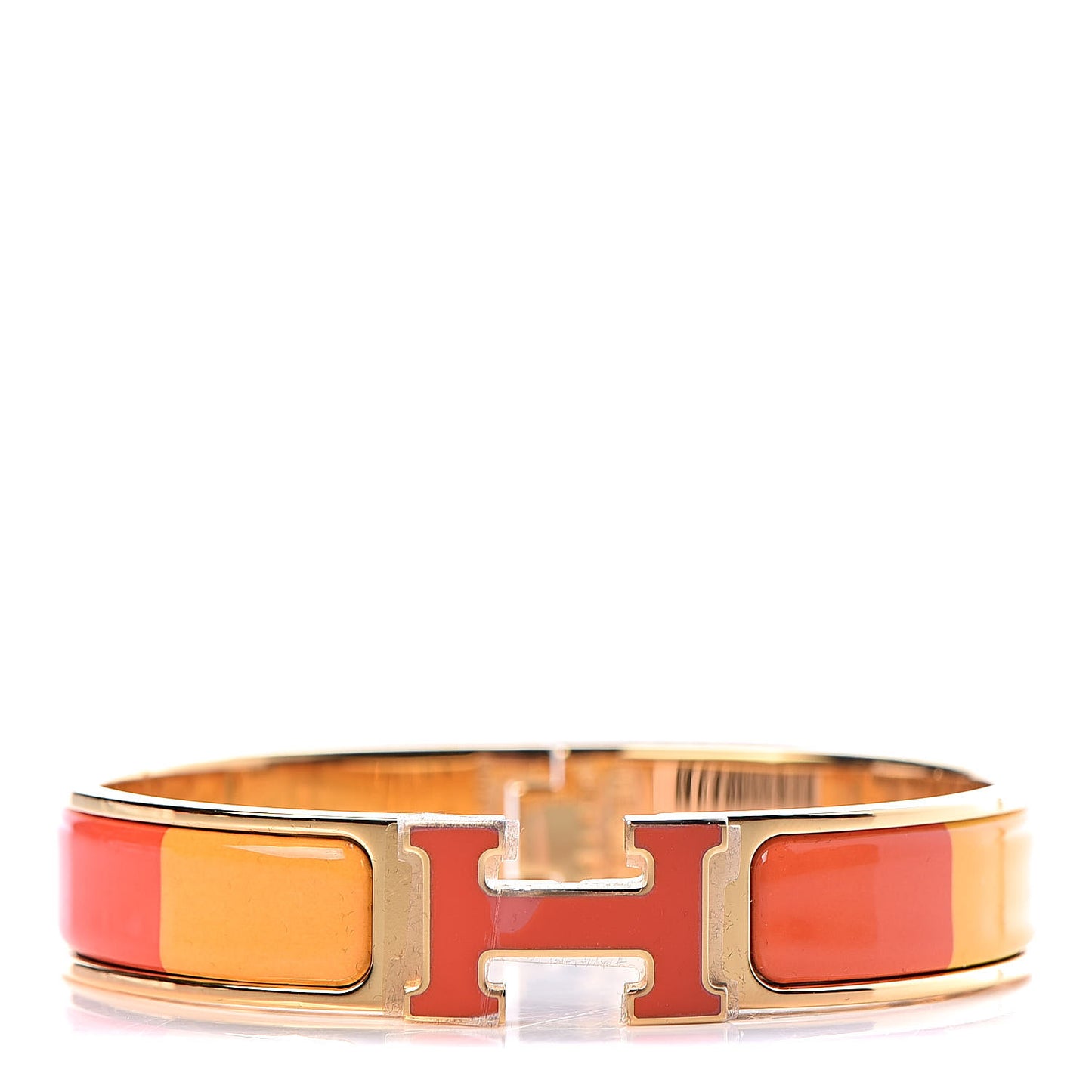 Enamel Narrow Clic Clac H Bracelet PM Rainbow Orange