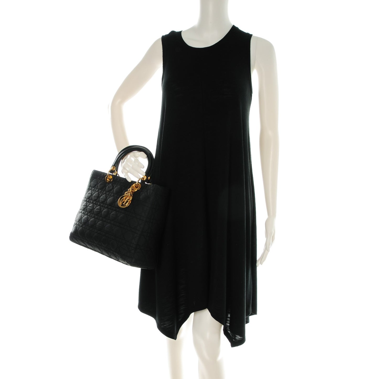 Nylon Cannage Large Lady Dior Black