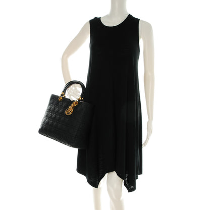 Christian Dior Nylon Cannage Large Lady Dior Black 2 of 9