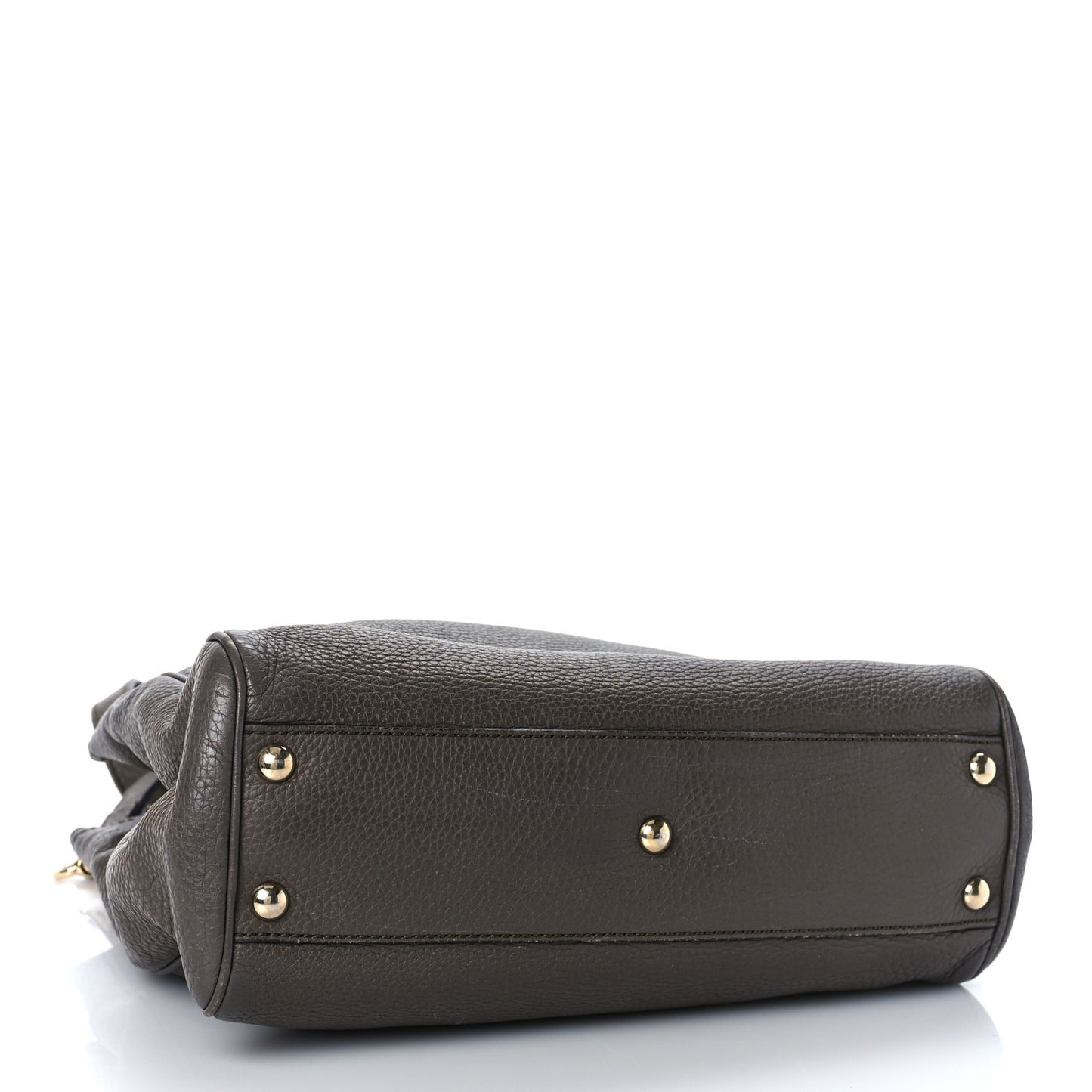 Calfskin Small Bamboo Shopper Tote Grey Field