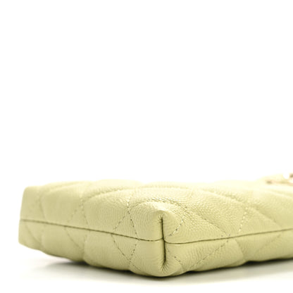Chanel Caviar Quilted French New Wave Phone Holder With Chain Light Green 11 of 12