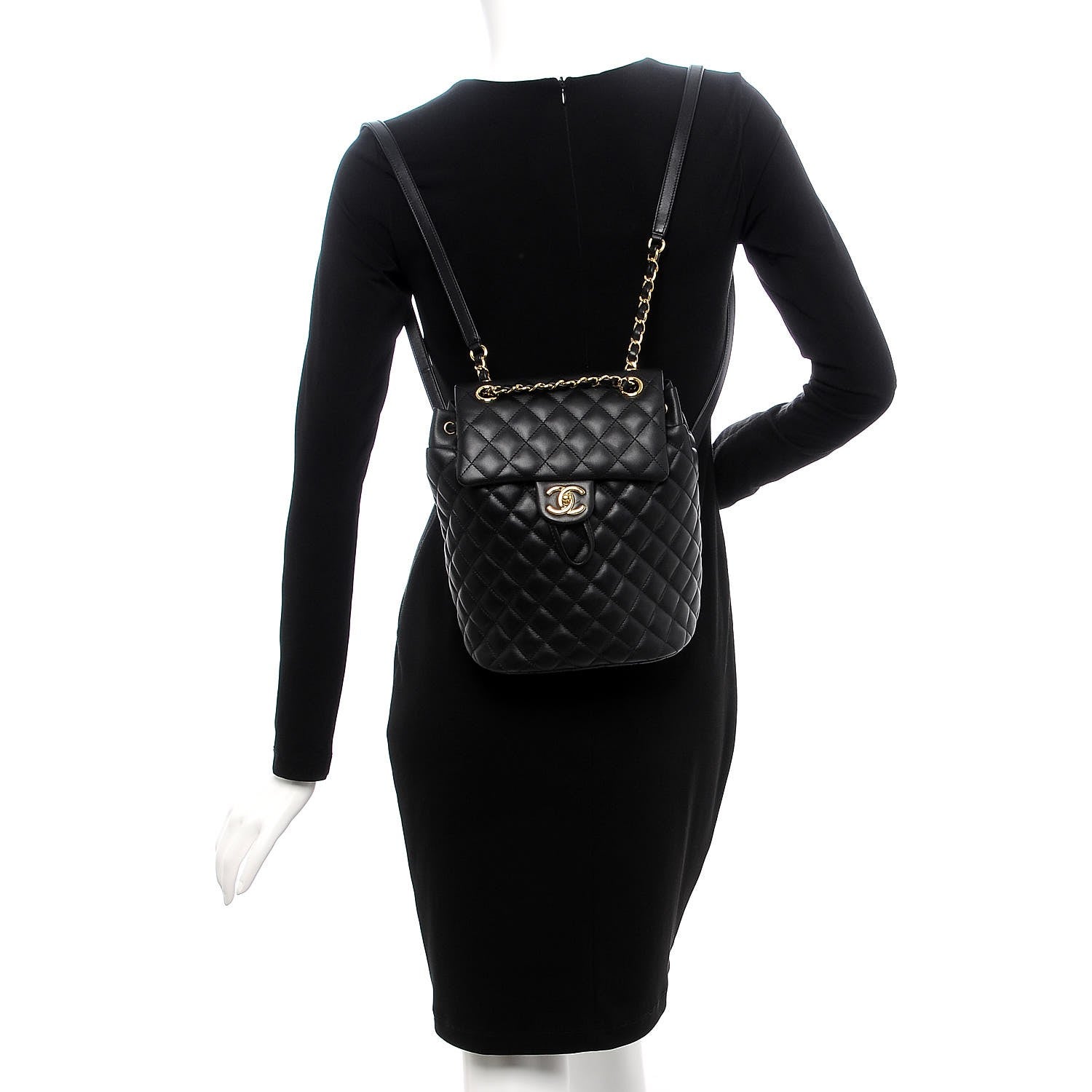 Chanel Calfskin Quilted Small Urban Spirit Backpack Black 2 of 8