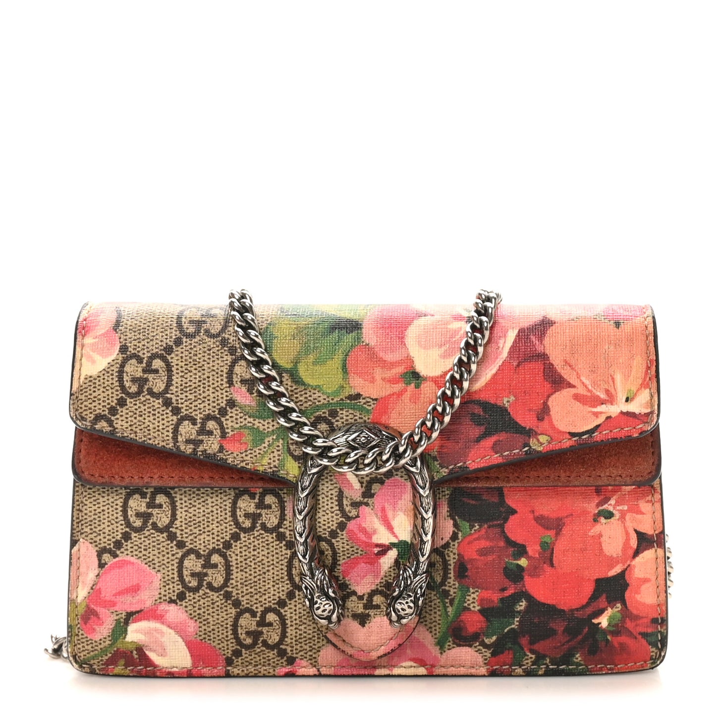 GG Supreme Monogram Blooms Super Mini Dionysus Shoulder Bag Beige Multicolor Dry Rose