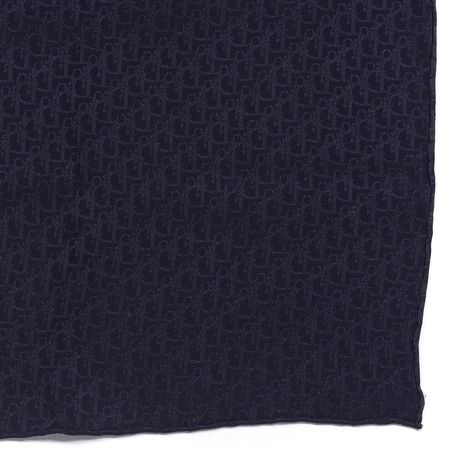 Christian Dior Silk Monogram Shawl Navy 3 of 5