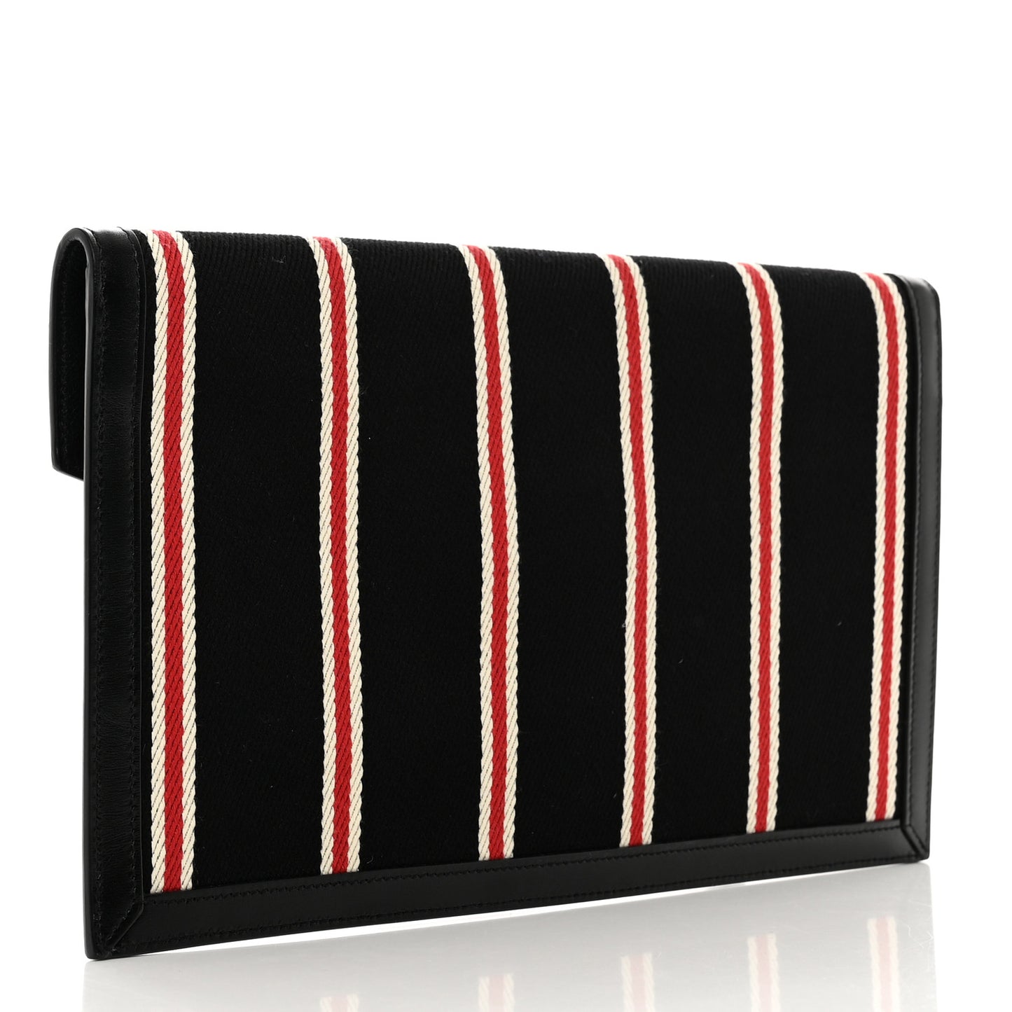 Canvas Striped Uptown Pouch Red Black