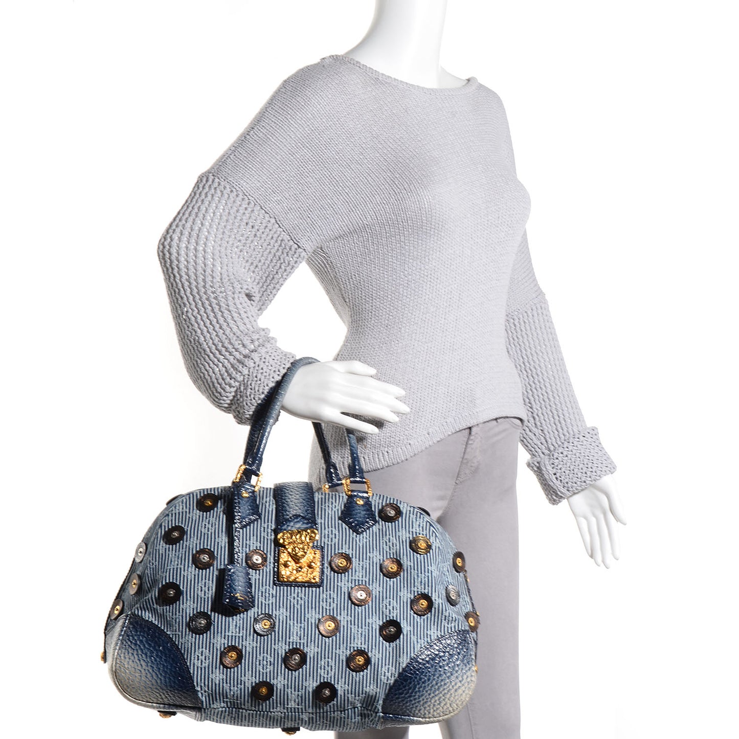 Denim Polka Dot Trunks and Bags Bowly