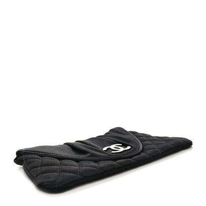 Chanel Satin Quilted Flap Clutch Black 4 of 10