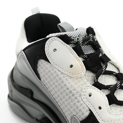 Balenciaga Metallic Fabric Mesh Mens Triple S Sneakers 10 Grey Dark Grey Black 10 of 19