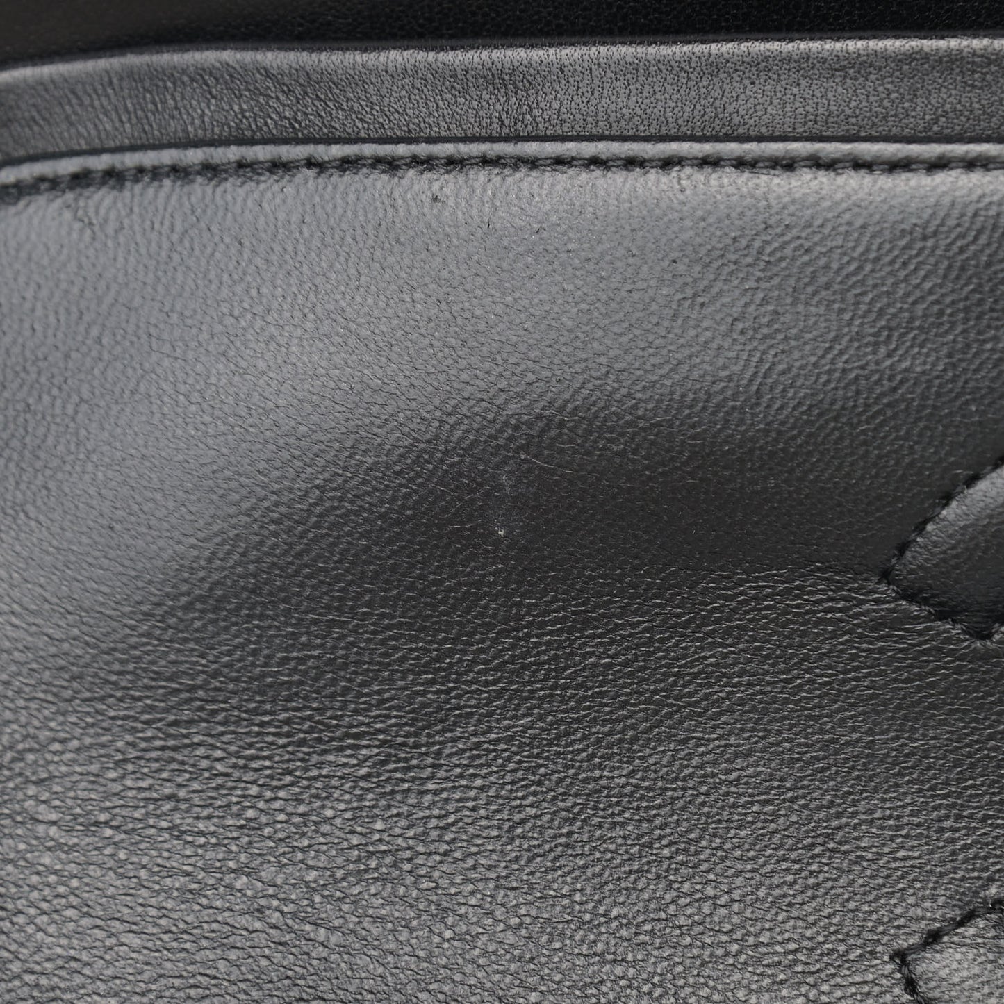 Patent Quilted Medium Double Flap Black