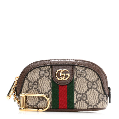Gucci GG Supreme Monogram Web Ophidia Dome Key Pouch Beige New Acero 1 of 9