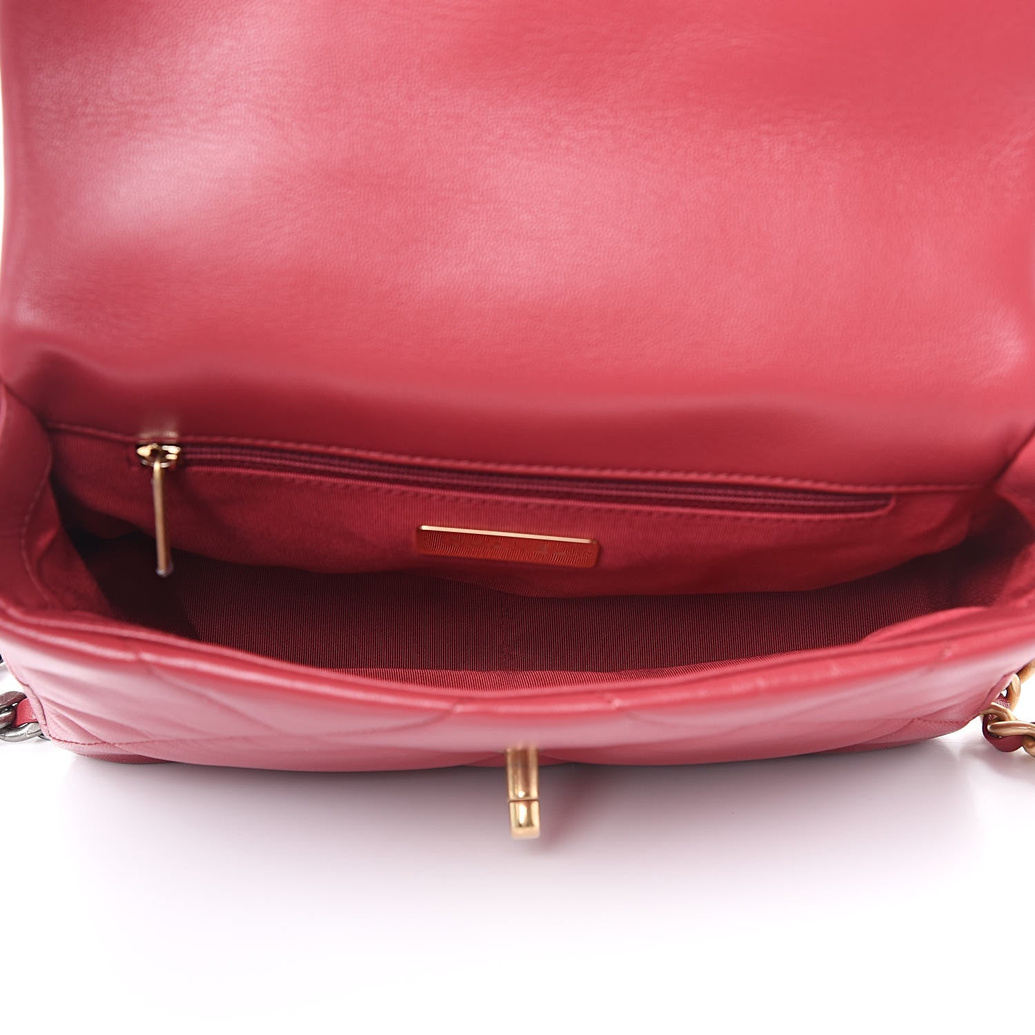 Chanel Lambskin Quilted Medium 19 Flap Red 5 of 10