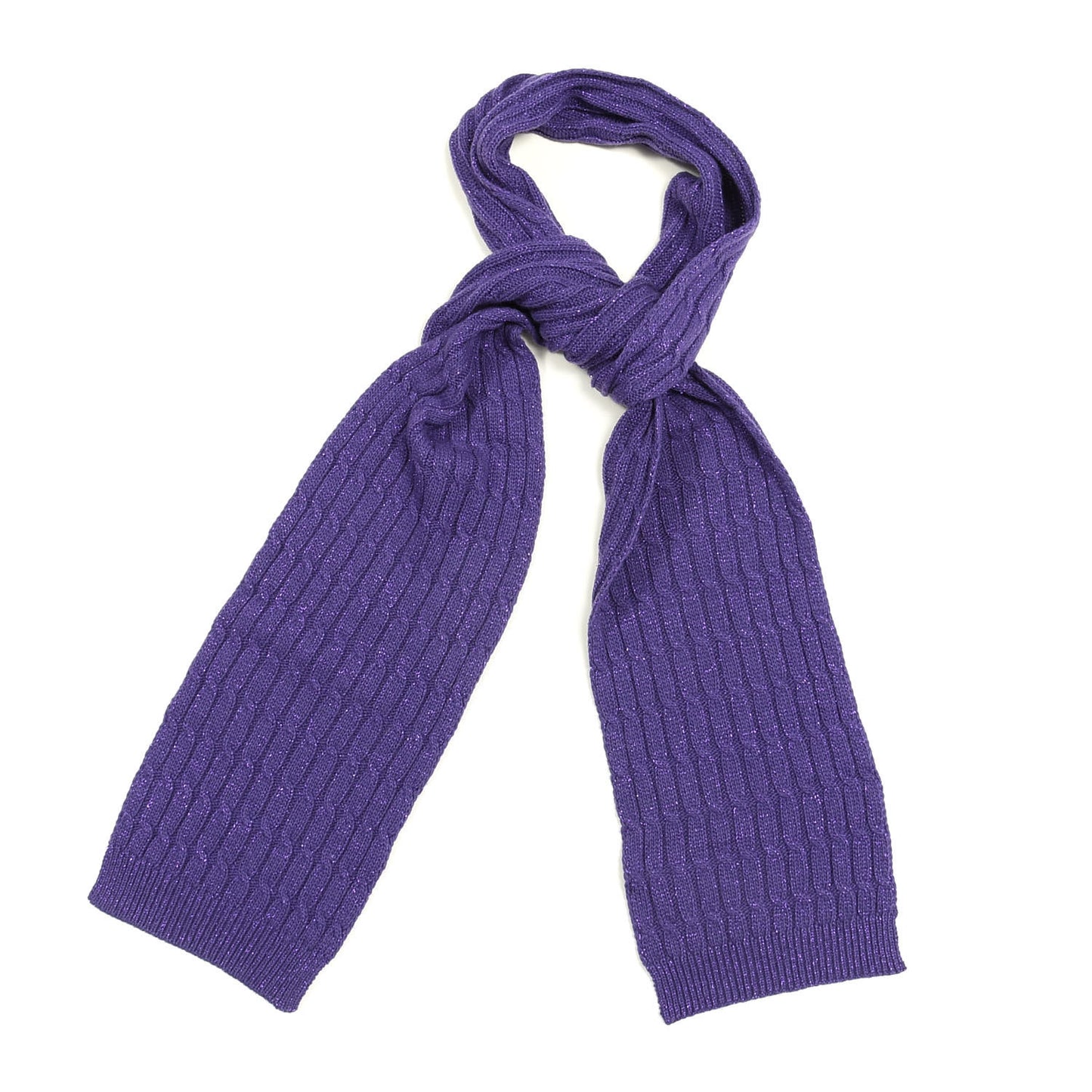 Wool Knit Shine Reg Scarf Parma Violet Dark Purple