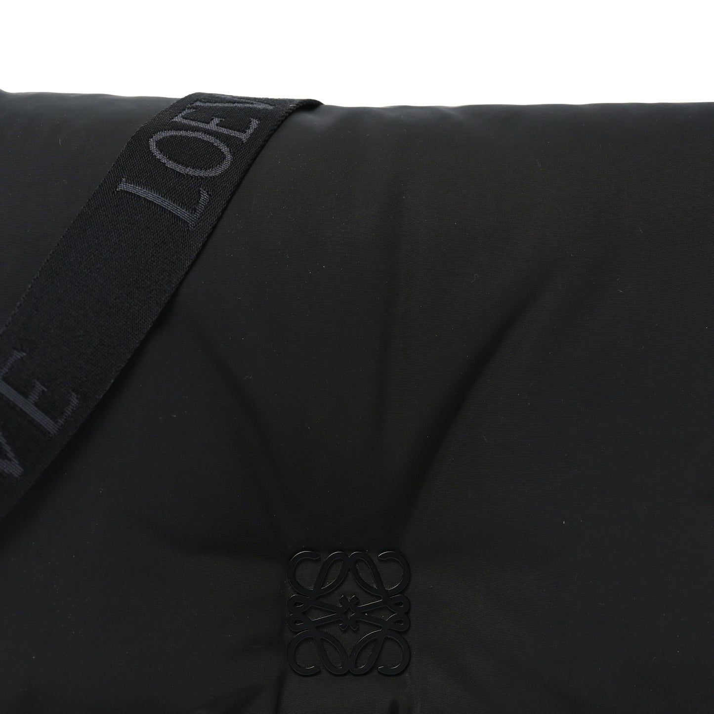 Nylon Medium Goya Puffer Bag Black