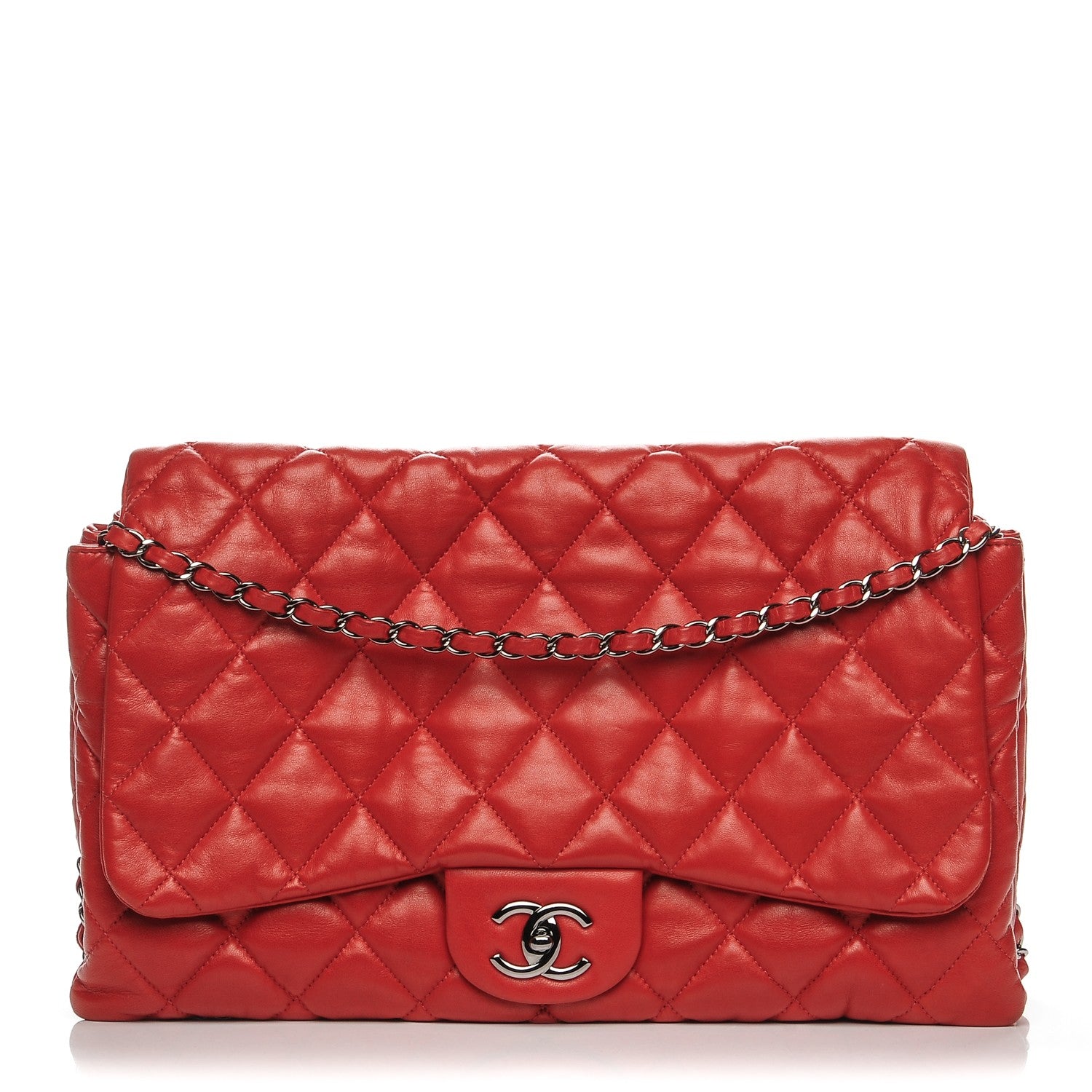 Chanel Lambskin Quilted 3 Maxi Flap Bag Red 1 of 16