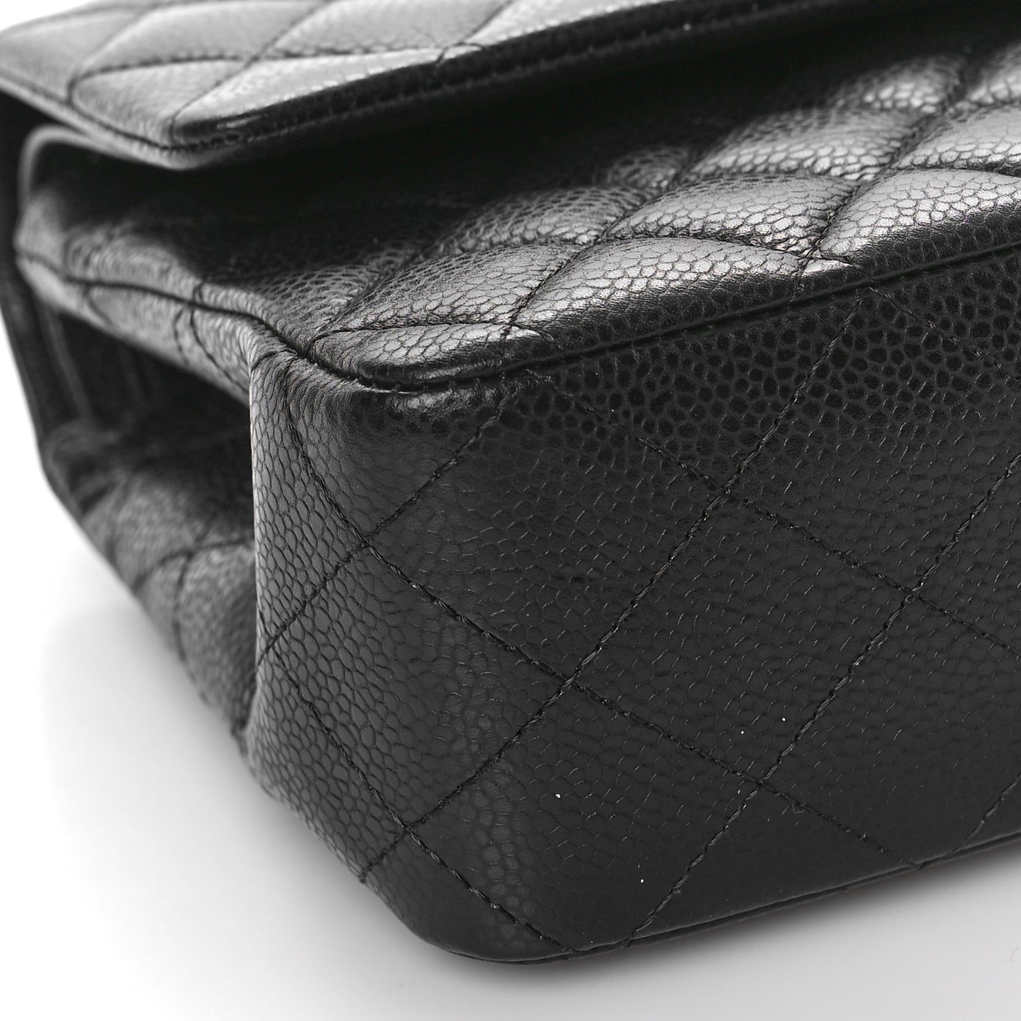 Caviar Quilted Medium Double Flap Black