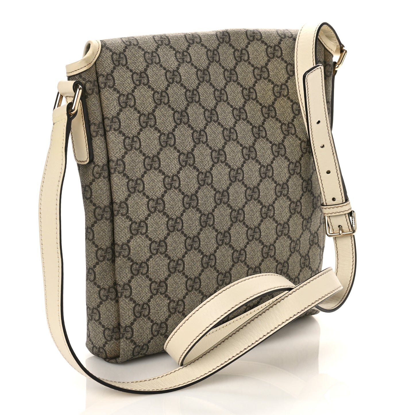 GG Plus Monogram Small Flap Messenger Bag Beige Off White