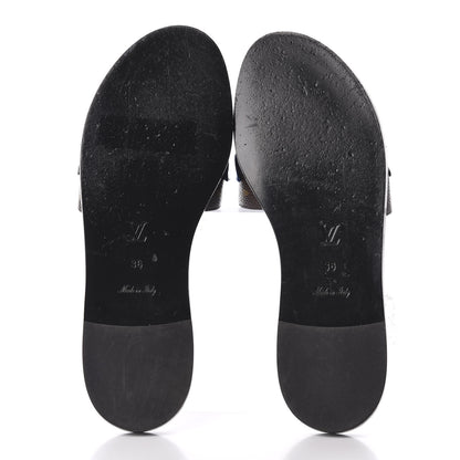 Louis Vuitton Patent Calfskin Monogram LV Black Heart Flat Mules 36 Cacao 6 of 10