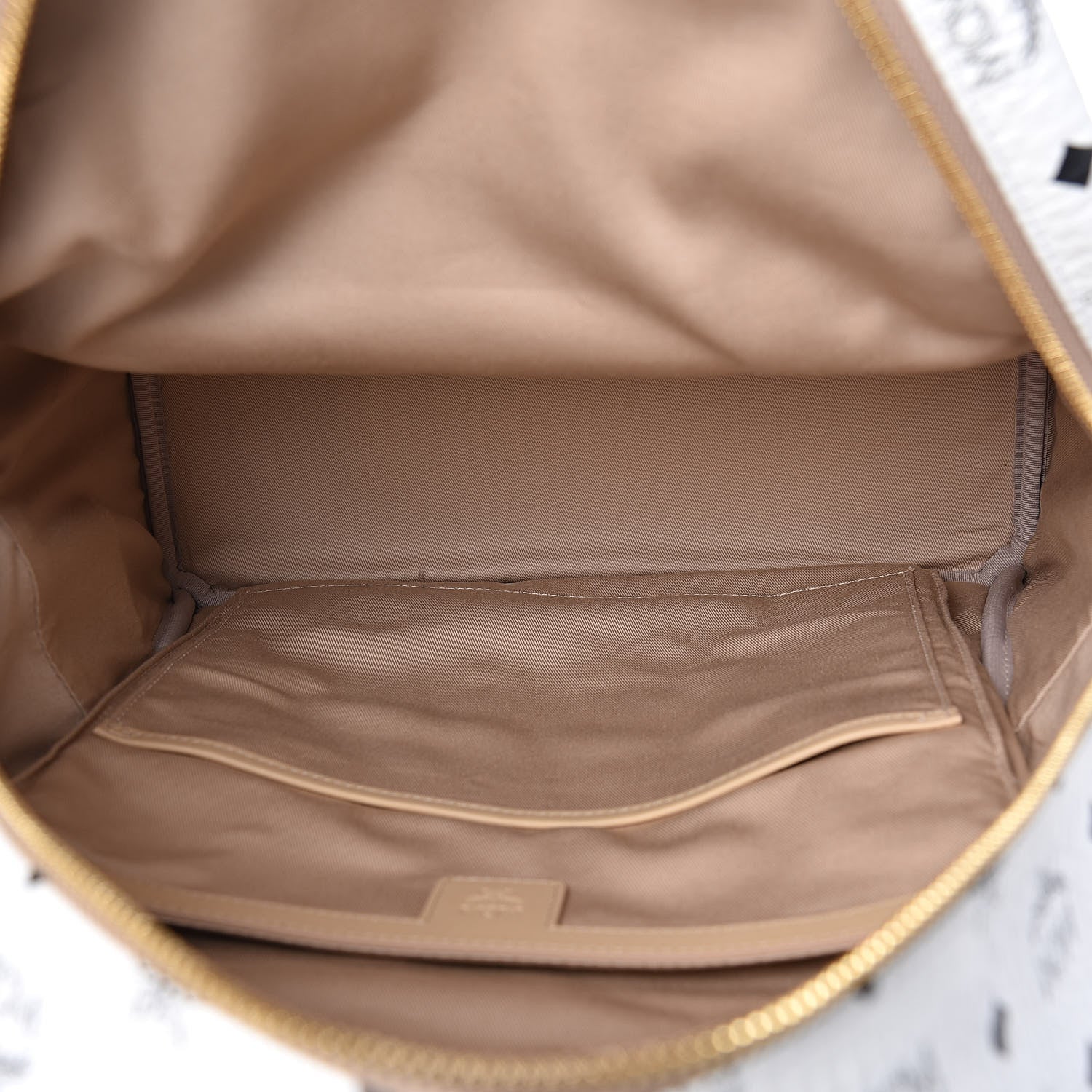 MCM Metallic Visetos Striped Medium Stark Backpack White Beige 5 of 11