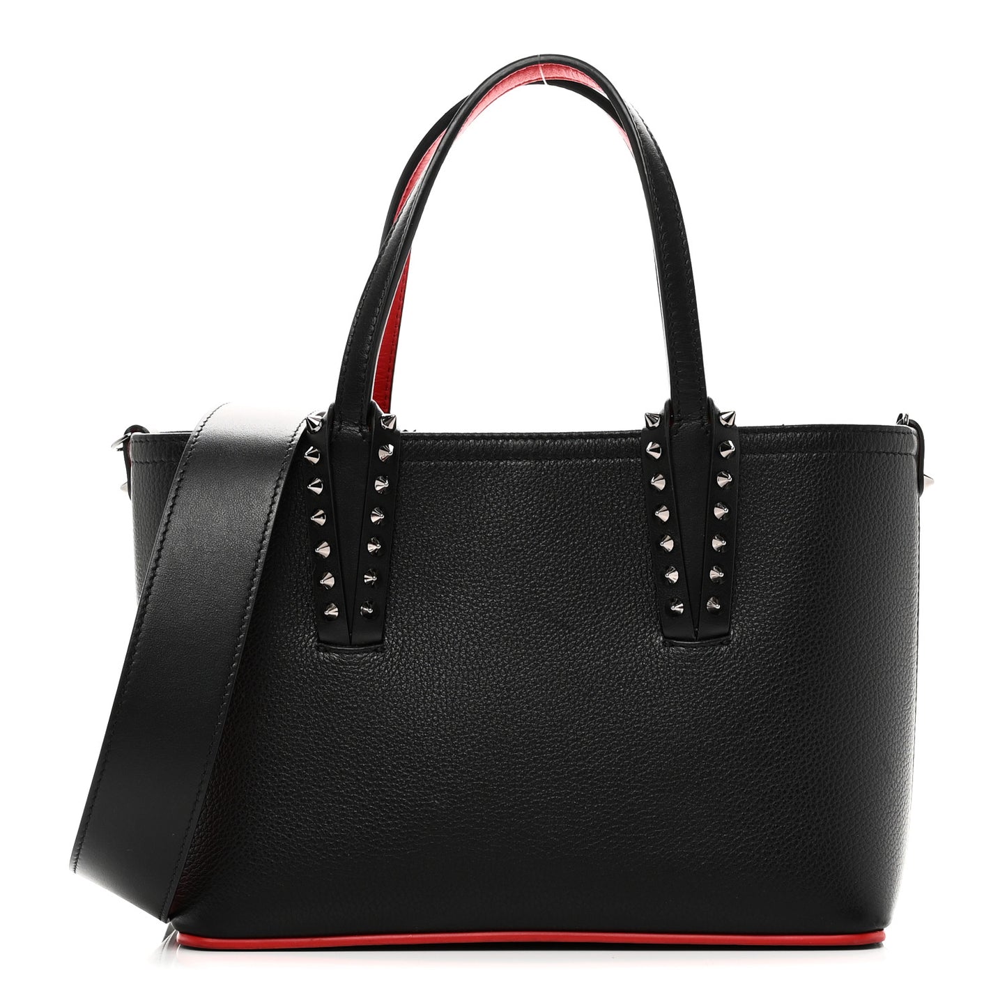 Calfskin Spikes Mini East West Cabata Tote Black