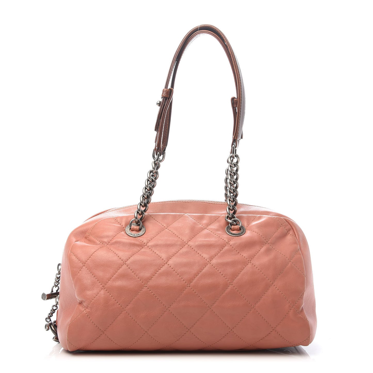 Calfskin Quilted Country Chic Bowler Pink