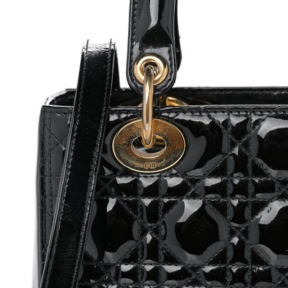Christian Dior Patent Cannage Medium Lady Dior Black 13 of 17