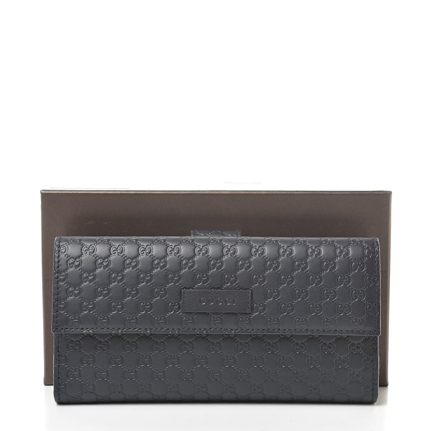 Microguccissima Continental Flap Wallet Navy