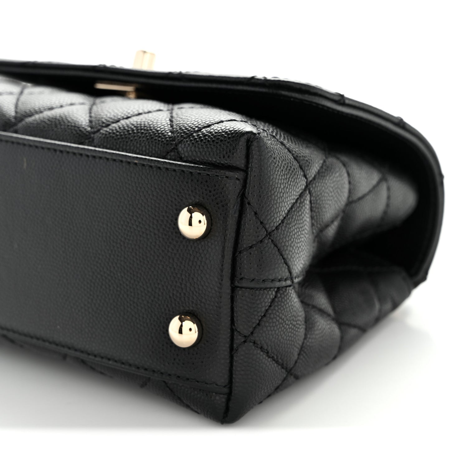 Caviar Quilted Extra Mini Coco Handle Flap Black