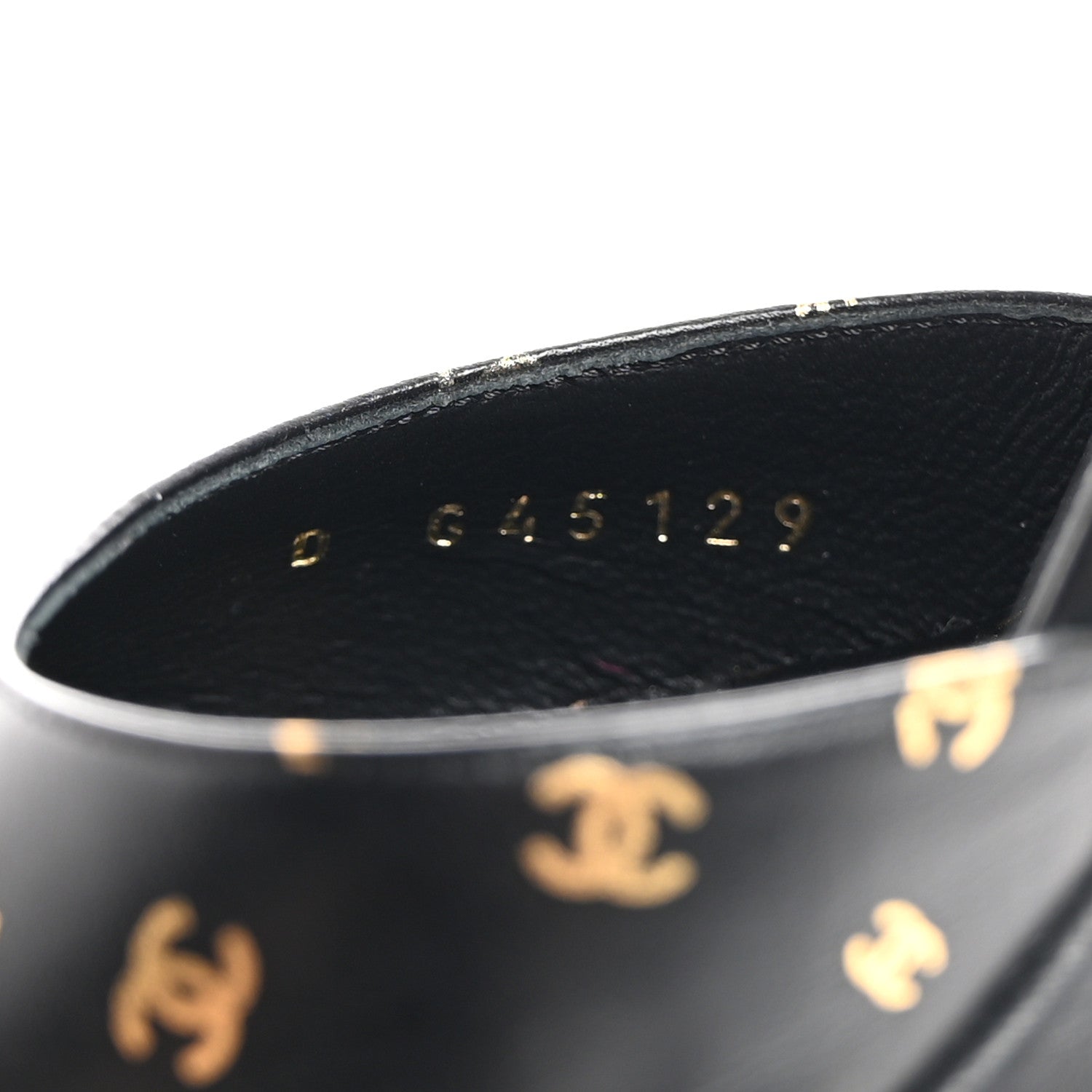 Chanel Printed Lambskin CC Platform Pumps 36.5 Black Gold 7 of 8