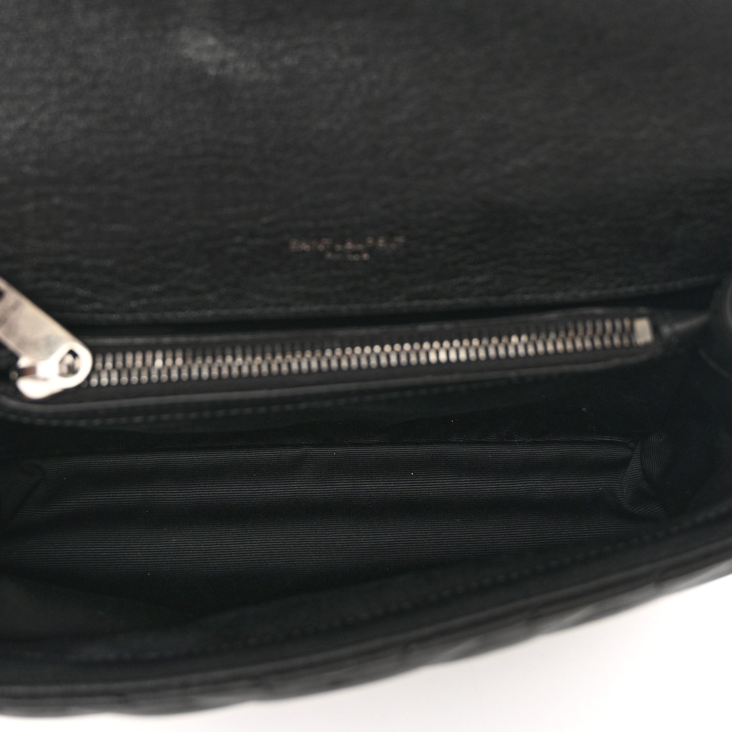 Sheepskin Matelasse Chevron Monogram Medium College Bag Black