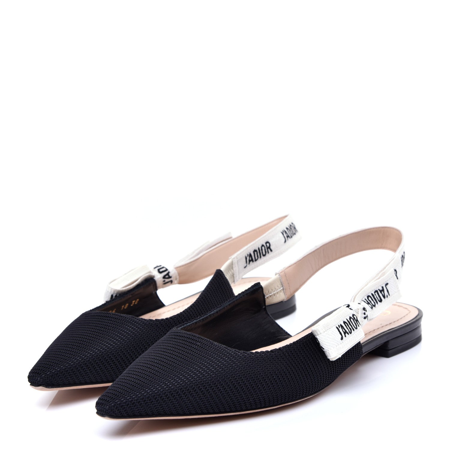 Christian Dior Technical Canvas Ribbon J'Adior Slingback Ballet Flats 38 Black 2 of 11