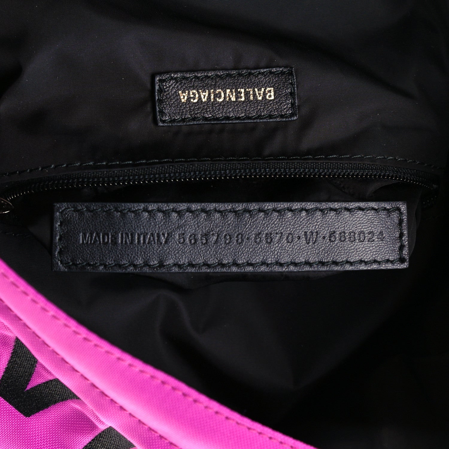 Balenciaga Sport Nylon Logo Embroidered S Wheel Backpack Fuchsia Black 7 of 11