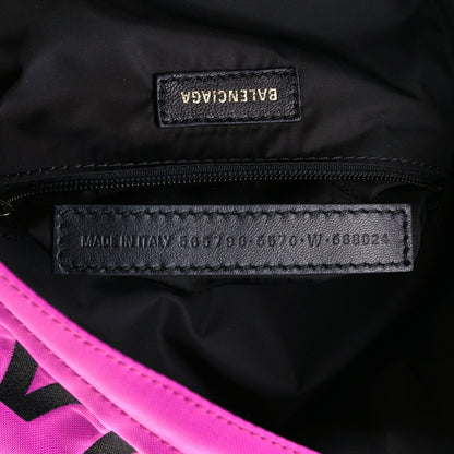 Balenciaga Sport Nylon Logo Embroidered S Wheel Backpack Fuchsia Black 7 of 11