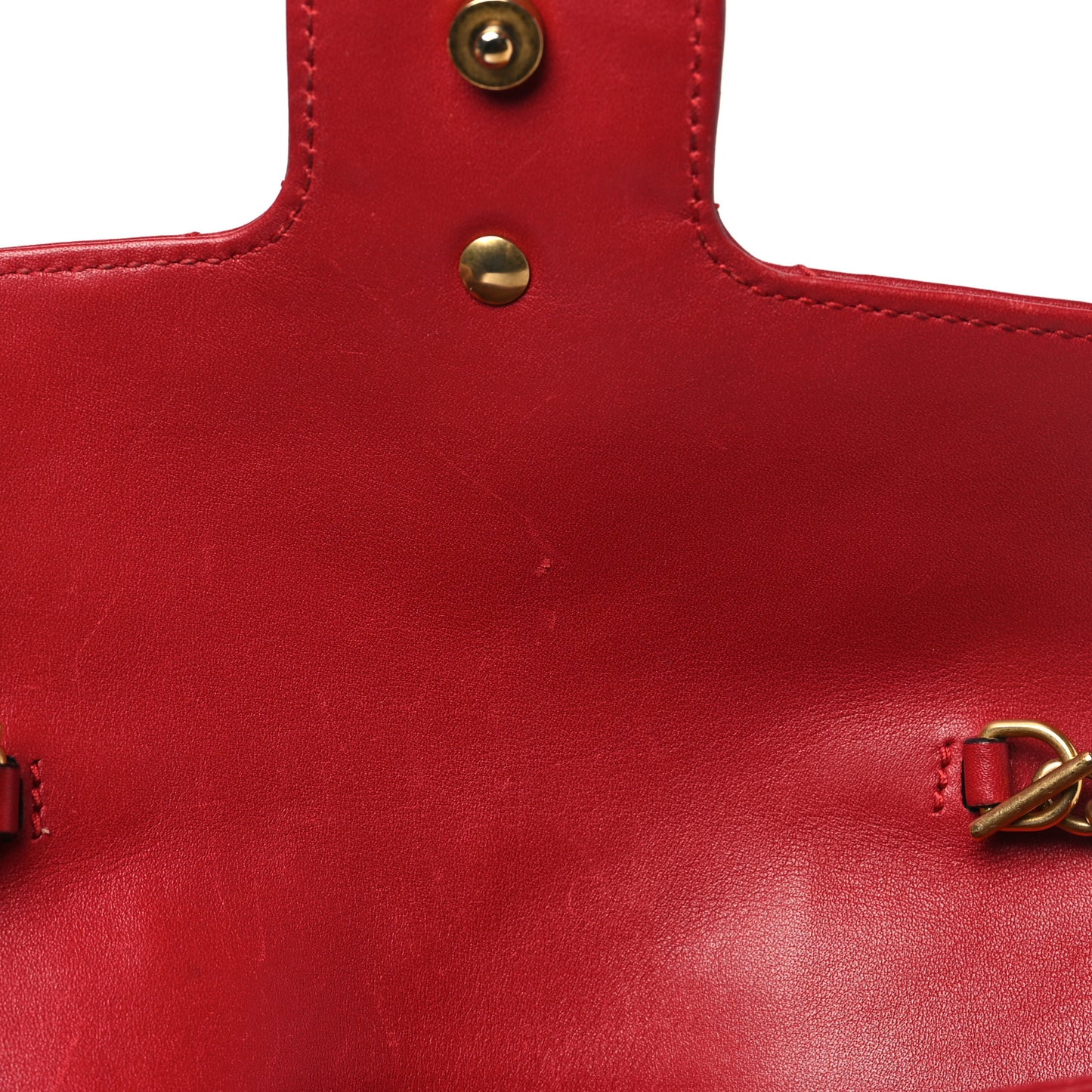 Calfskin Matelasse Super Mini GG Marmont Shoulder Bag Hibiscus Red