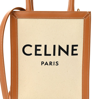 Celine Canvas Calfskin Mini Vertical Cabas Natural Tan 7 of 9