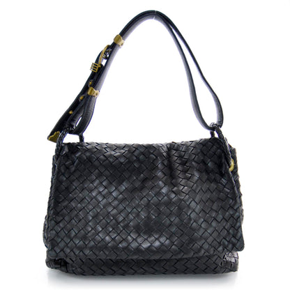 Bottega Veneta Nappa Intrecciato Flap Bag Nero 1 of 7