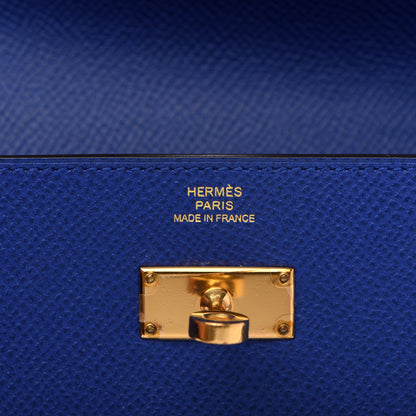 Hermes Epsom Kelly Longue Wallet Bleu Electrique 8 of 9