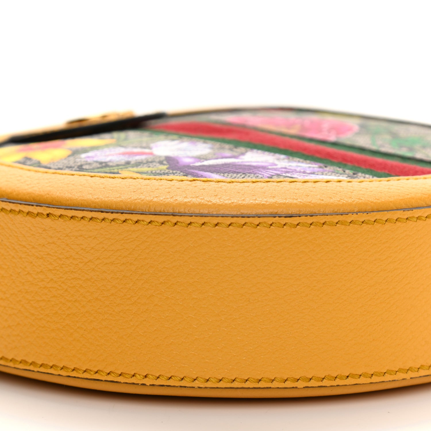 Gucci GG Supreme Monogram Flora Web Mini Ophidia Round Shoulder Bag Beige Multicolor Crop 10 of 11