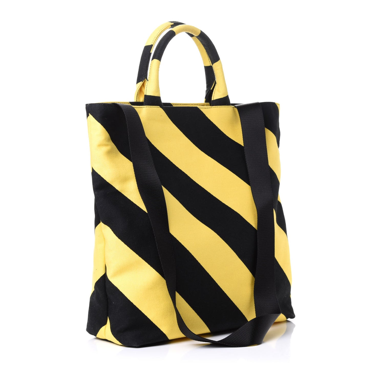 Canvas Shopping Tote Black Yellow