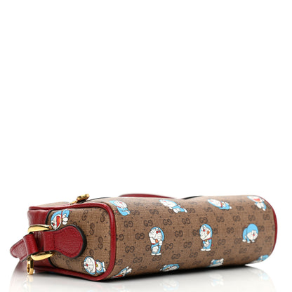 Gucci X DORAEMON Mini Vintage GG Supreme Monogram Camera Bag Beige Cherry Red 4 of 15