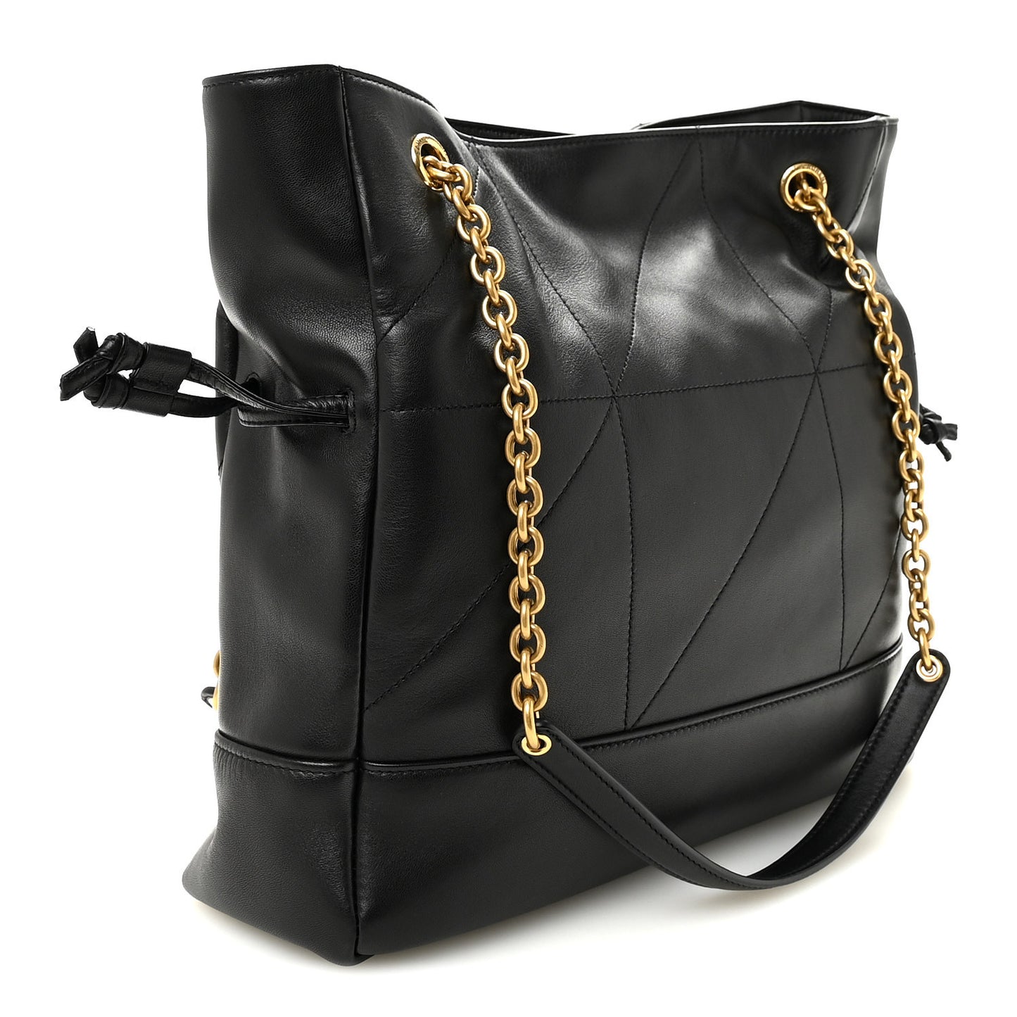Lambskin Small Jamie Shopping Tote Black