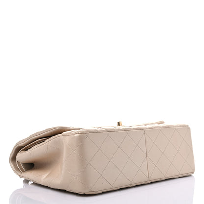 Chanel Metallic Lambskin Quilted Jumbo Double Flap Pale Gold 4 of 14